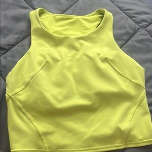 Lululemon Athletica Yellow Green Fitted Crop Tank Top
